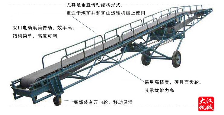 袋裝水泥移動升降皮帶輸送機