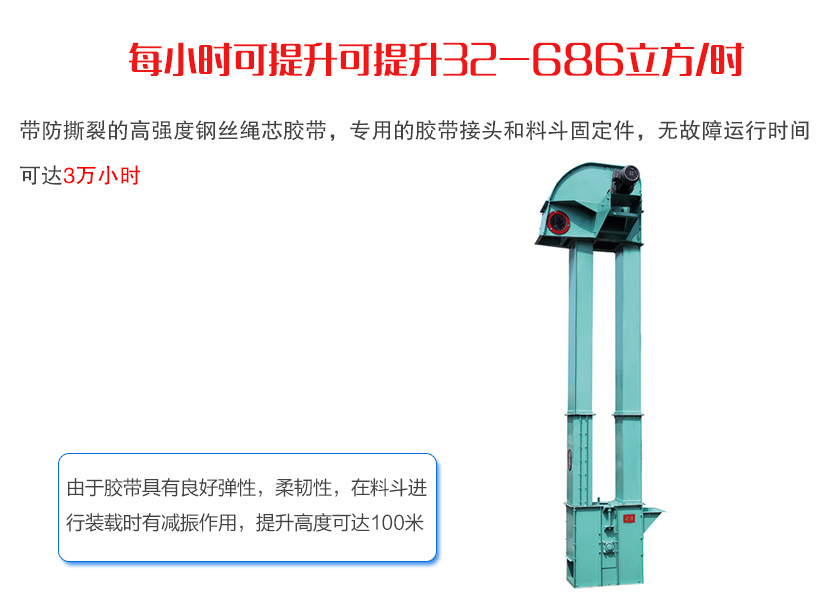 TG系列膠帶斗式提升機適用物料特點