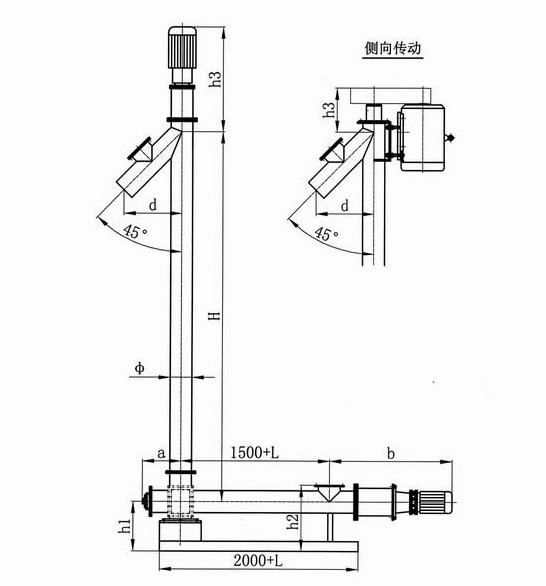 立式螺旋給料機(jī)結(jié)構(gòu)